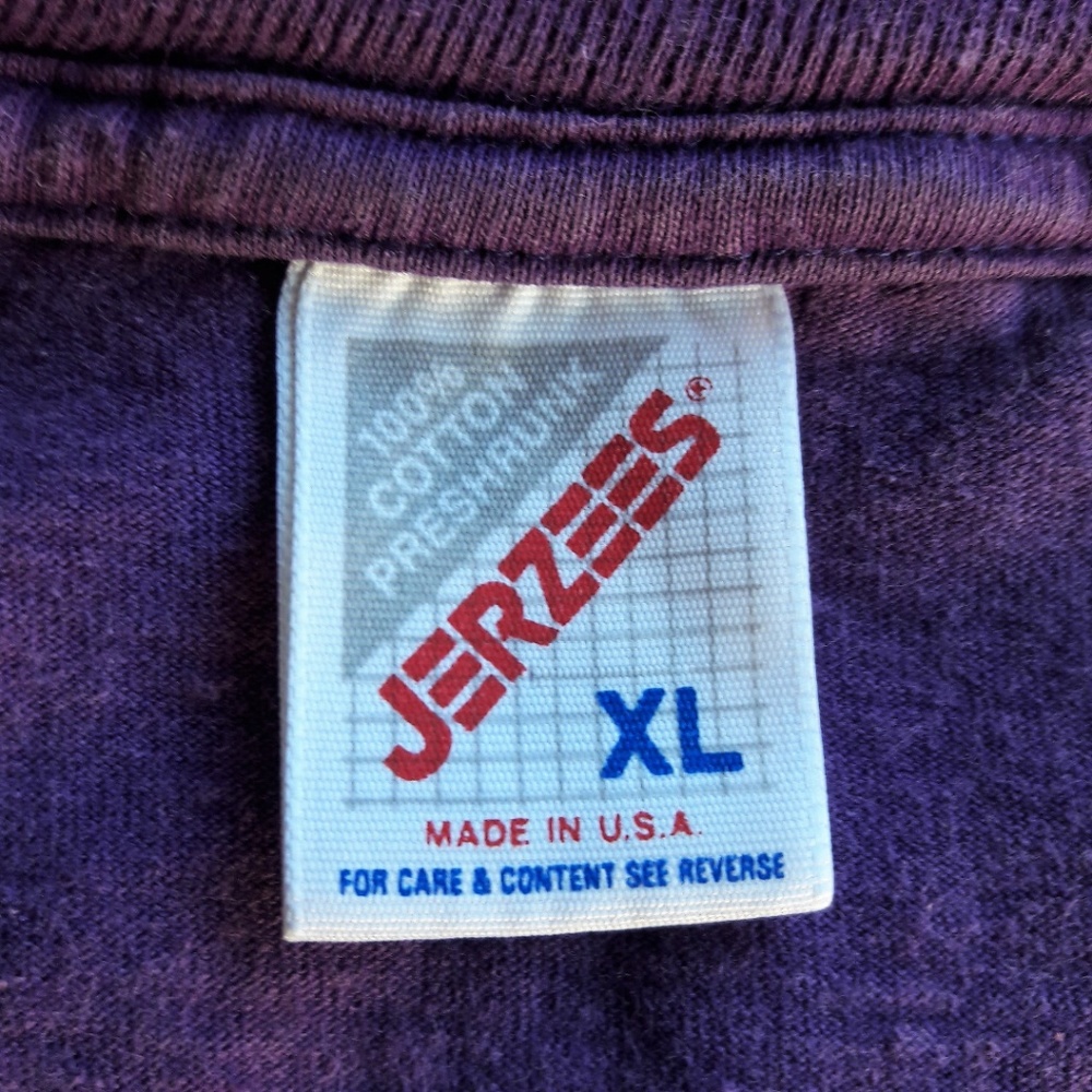 Alaskan Vintage Purple Graphic T Shirt Jerzees 1991 Glitter Mountain Eagle XL - Picture 6 of 6